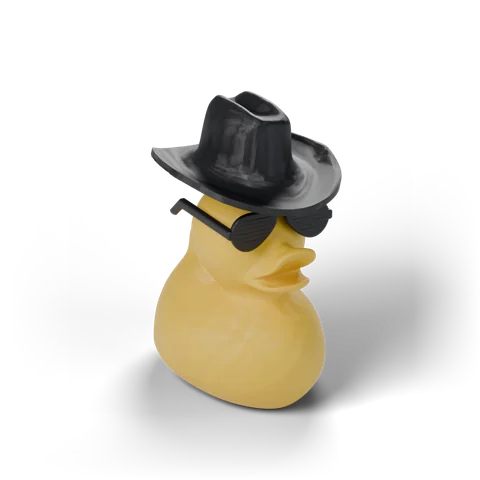 Cowboy Duck, yellow and green and black PLA